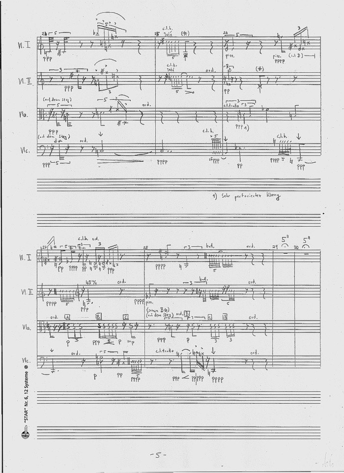 Kai Johannes Polzhofer: ‚Amen dico tibi: hodie mecum eris in paradiso‘, Karmusik für Streichquartett (2010/2011), S. 5.