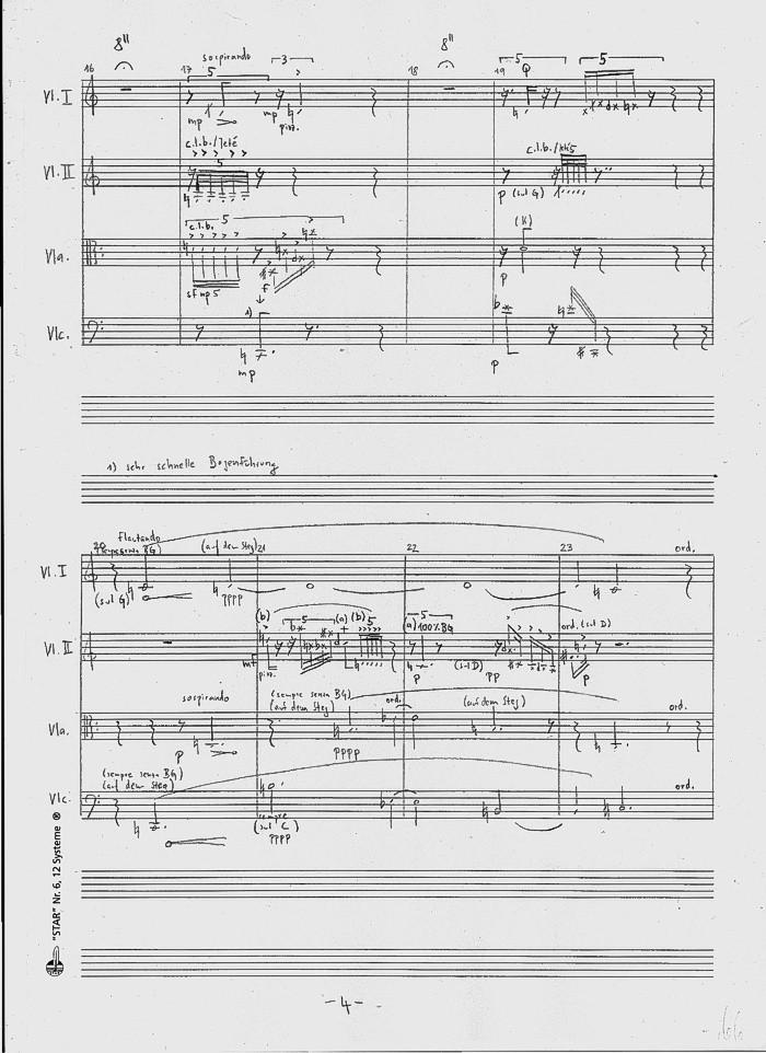 Kai Johannes Polzhofer: ‚Amen dico tibi: hodie mecum eris in paradiso‘, Karmusik für Streichquartett (2010/2011), S. 4.