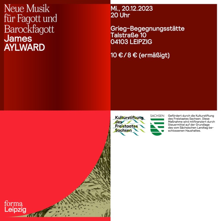 Neue Musik für Fagott und Barockfagott. Instagram-Grafik.